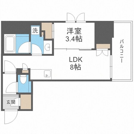 谷町四丁目駅 徒歩5分 7階の物件間取画像